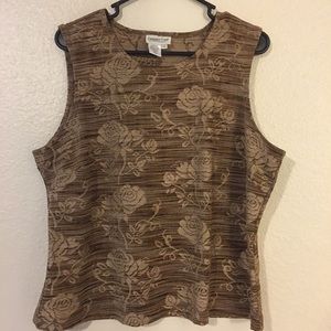 Floral Rose Patter Tank Top Blouse Sz 1X